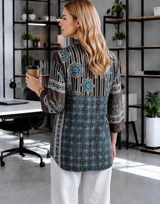  brown muslin ethnic print shirt 3