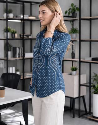  blue muslin bhandhej shirt 2