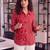  red muslin bhandhej shirt
