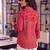  red muslin bhandhej shirt