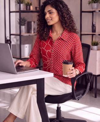  red muslin bhandhej shirt 4