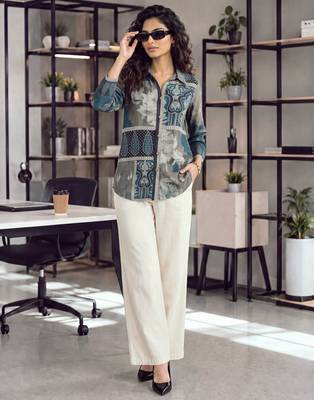  grey muslin ethnic print shirt 5
