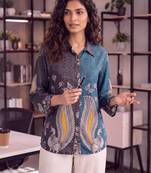  black muslin colorblock shirt