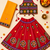 Red kutch work embroidered cotton mirrorwork chaniya choli set with dupatta
