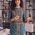  blue pure muslin ethnic printe shirt