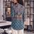 blue pure muslin ethnic printe shirt