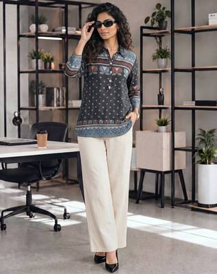  black muslin ethnic print shirt 1