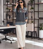 black muslin ethnic print shirt