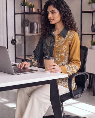  navy blue muslin ethnic printe shirt 5