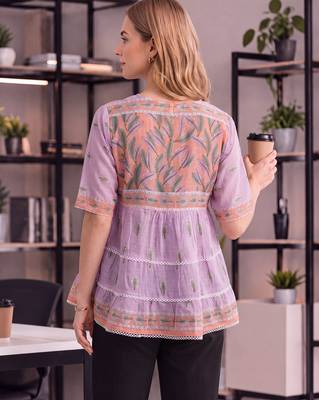 cotton lavender tiered peplum top 3