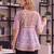  cotton lavender tiered peplum top