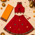 Red kutch work embroidered cotton mirrorwork chaniya choli set with dupatta