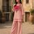 pink color embroidered wrok silk blend salwar suit