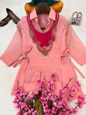 pink color embroidered wrok silk blend salwar suit 3