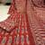 maroon ajrakh paisley print mirror work cotton anarkali suit set