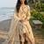 beige hand-block printed cotton straight kurta set with dupatta