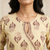 beige hand-block printed cotton straight kurta set with dupatta