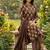 coffee brown block printed cotton angrakha-style straight kurta set