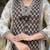 brown hand block floral printed cotton straight kurta pant set with dupatta