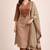 Beautiful jaipuri brown geometric block printed pure cotton straight kurta pant set with dupatta