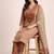 Beautiful jaipuri brown geometric block printed pure cotton straight kurta pant set with dupatta