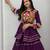 Dark Purple Heavy gamthi work Cotton Navratri Lahenga Choli Koti