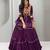 Dark Purple Heavy gamthi work Cotton Navratri Lahenga Choli Koti