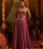 Pink navratri special georgette top & palazzo set