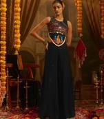 Black navratri special georgette top & palazzo set