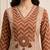 Beautiful jaipuri brown geometric block printed pure cotton straight kurta pant set with dupatta