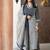 blue and off-white block printed cotton straight kurta set with dupatta