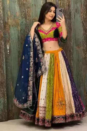 Multicolour Printed Navratri Lehenga Choli