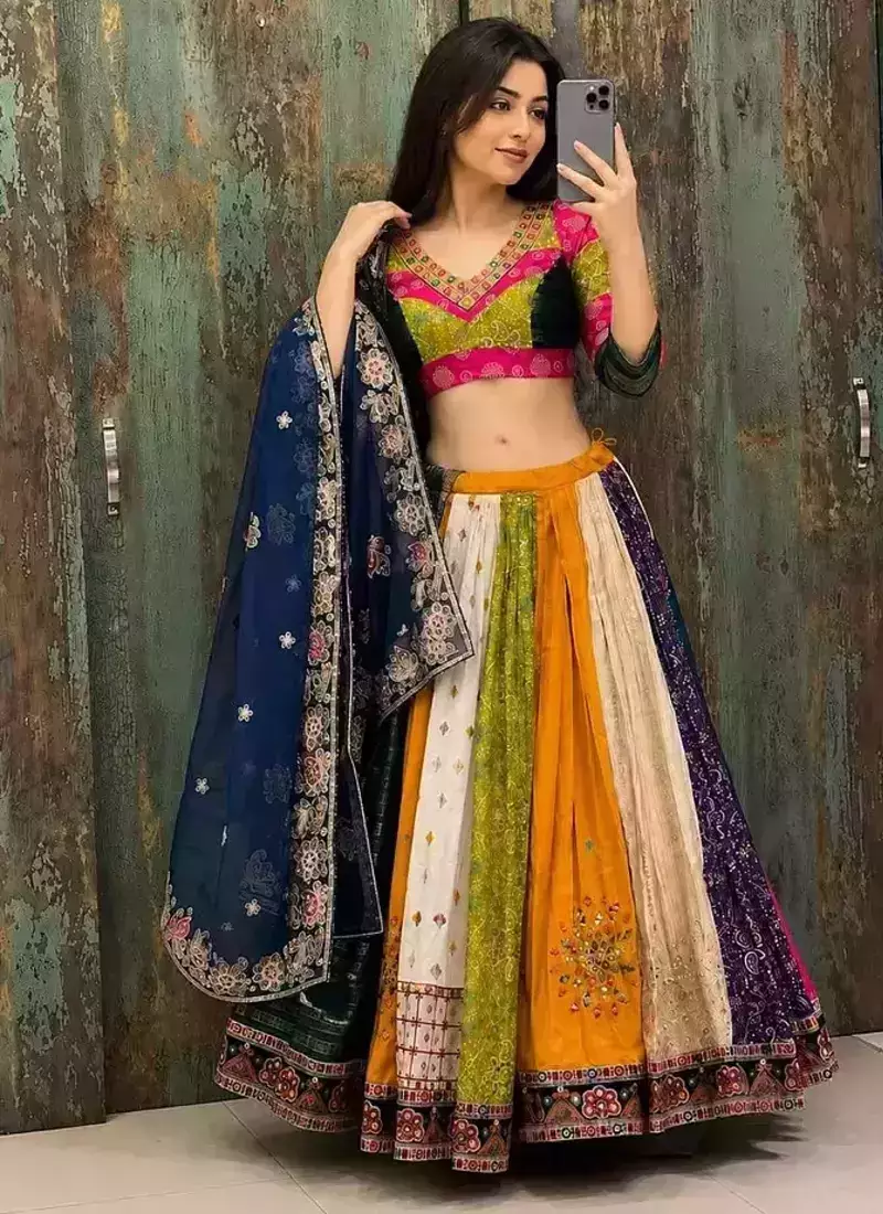 Multicolour Printed Navratri Lehenga Choli