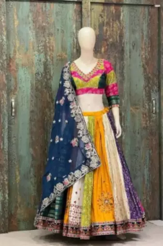 Multicolour Printed Navratri Lehenga Choli