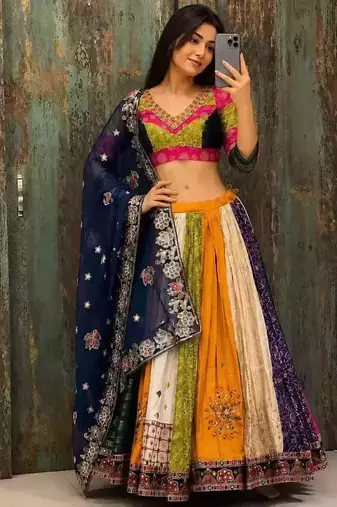 Multicolour Printed Navratri Lehenga Choli