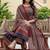 maroon ajrakh printed cotton anarkali kurta set