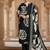 black floral printed cotton straight kurta set with dupatta