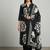 black floral printed cotton straight kurta set with dupatta