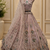 onion pink color Multi Thread and Zari Embroidered work Crystal work net Lehenga Choli set