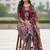 maroon hand block printed cotton straight salwar suit set