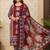 maroon hand block printed cotton straight salwar suit set