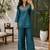 teal color beads and siquence work silk blend salwar suit 