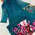 teal color beads and siquence work silk blend salwar suit 