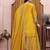 Yellow chinon  silk party wear sharara suit set