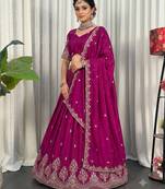 Navratri Special Bottle Green Silk Embroidered Lehenga Choli with Dupatta