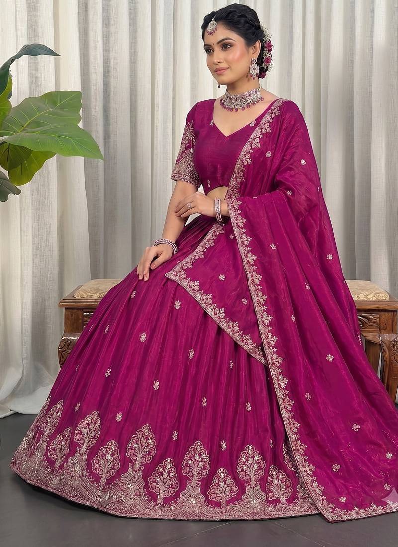 Navratri Special Bottle Green Silk Embroidered Lehenga Choli with Dupatta