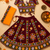 Maroon kutch work embroidered cotton mirrorwork chaniya choli set with dupatta