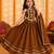 Royal chocolate brown premium roman silk chaniya choli for navratri