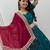 Teal Blue Embroidery Thread & Sequence work Faux Georgette Navratri Lahenga Choli Set