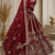 maroon color Multi thread Embroidery Dori Work with Zari Sequins silk blend Lehenga Choli set